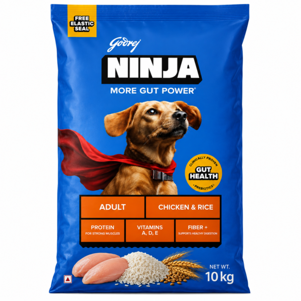 Godrej Ninja Adult Dog Food – Chicken & Rice (10kg)