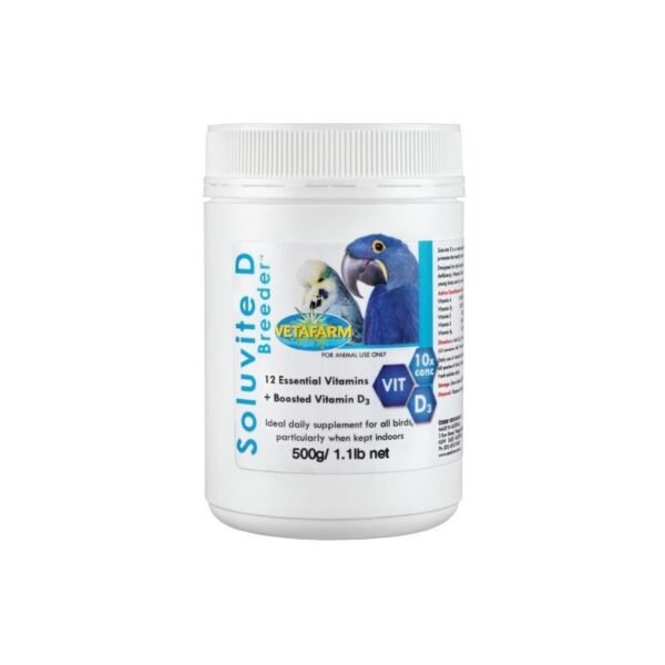 Vetafarm Soluvite D Breeder – Bird Vitamin Supplement with Vitamin D₃ (500g)