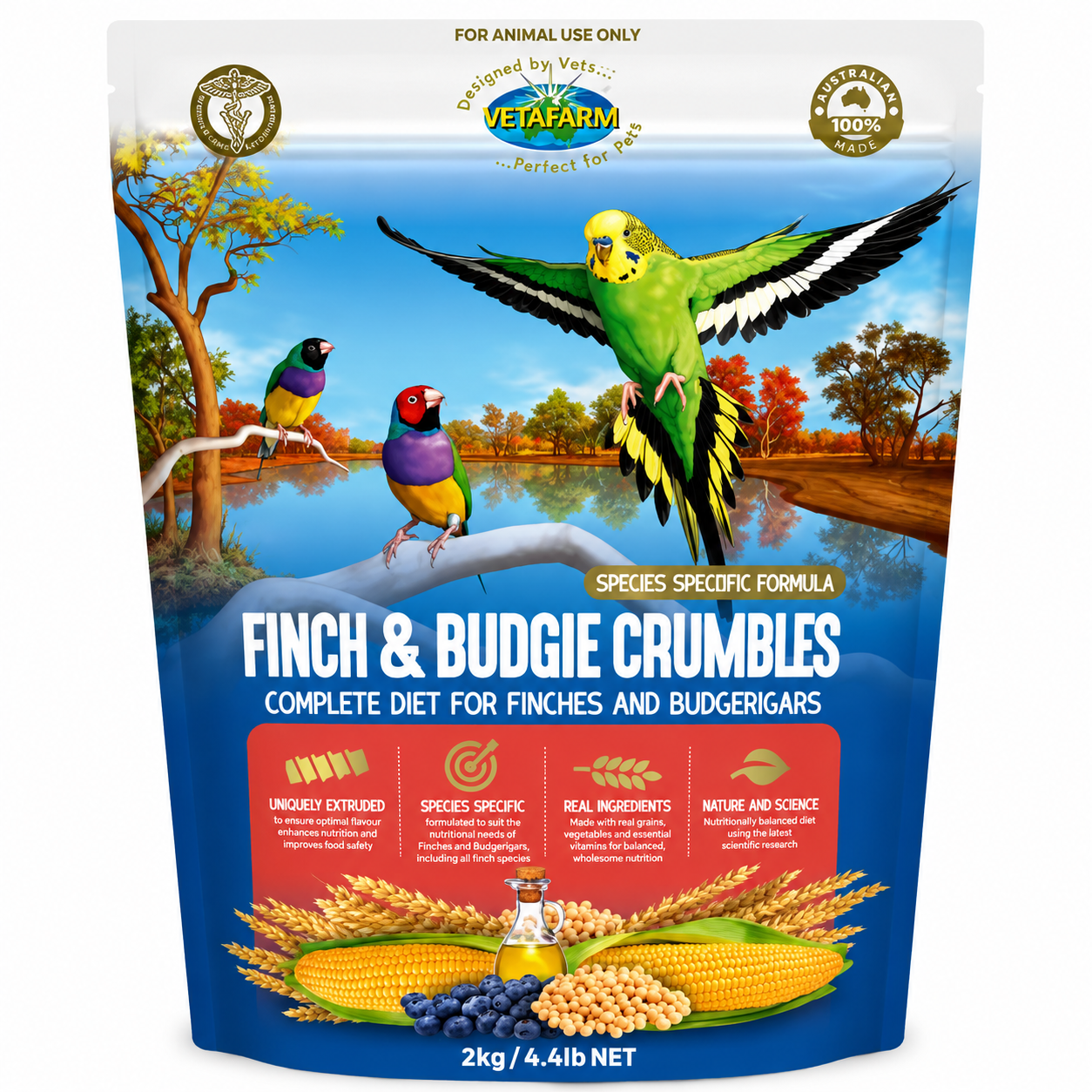 Vetafarm - finch and budgies crumbles - 2 kg