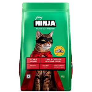 Godrej Ninja More Gut Power Adult Cat Food – Tuna & Chicken with Added Taurine (1kg)