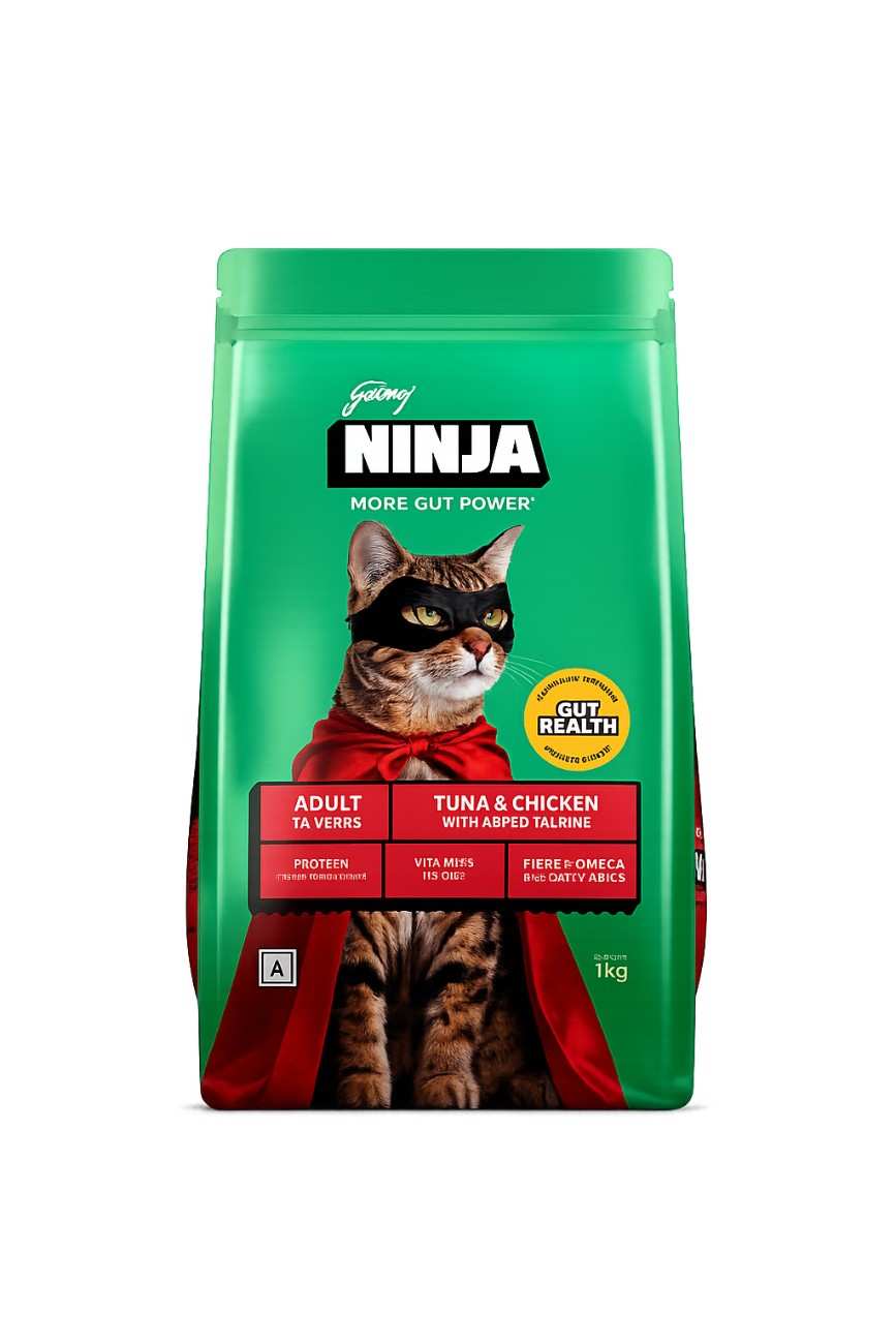 Godrej Ninja More Gut Power Adult Cat Food – Tuna & Chicken with Added Taurine (1kg)