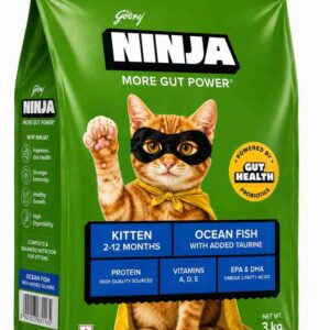 Godrej NINJA More Gut Power Kitten Dry Food – Ocean Fish with Added Taurine (3kg)
