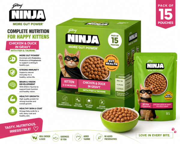 Ninja kitten chicken &duck in gravy 80g