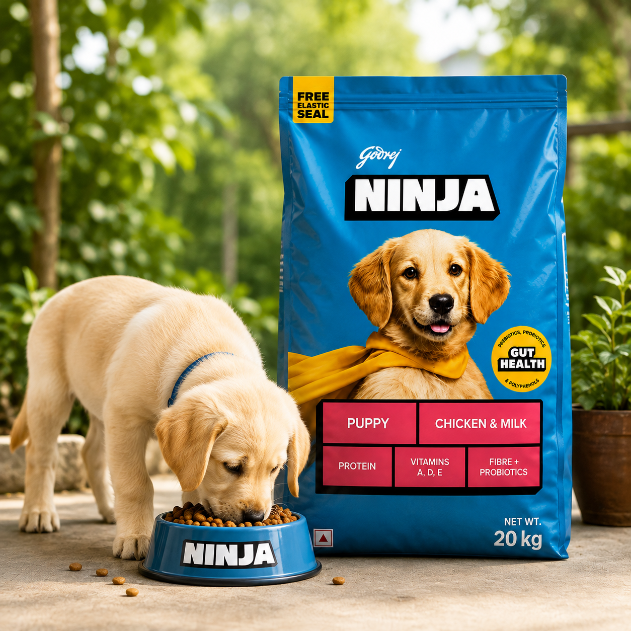 Godrej NINJA Puppy Chicken & Milk Dog Food – 20 kg - Image 3