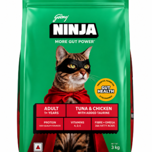 Godrej Ninja More Gut Power Adult Cat Food – Tuna & Chicken with Added Taurine (3kg)
