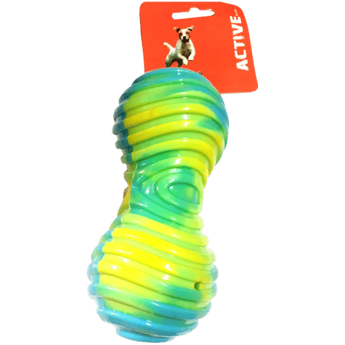 Active Mixed Colour Series Dumbbell Dog Chew Toy – 1 Pc