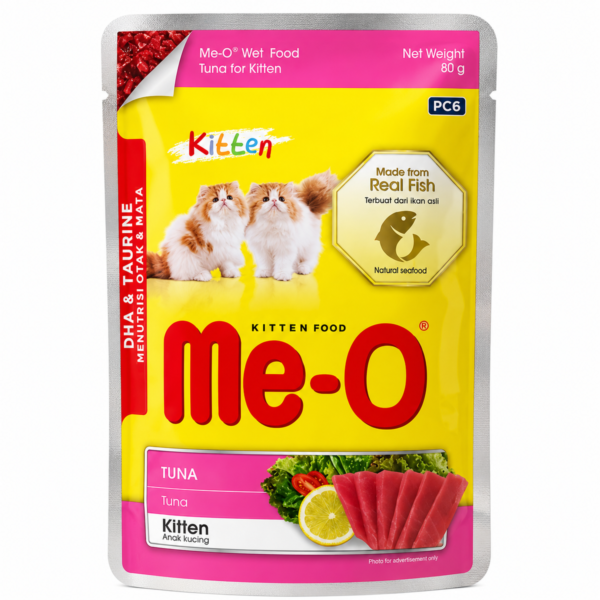 Me-O Kitten Tuna Gravy – 80g x 12 Pouches