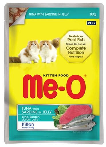 Me-O Kitten Tuna Sardine in Jelly – 80g x 12 Pouches