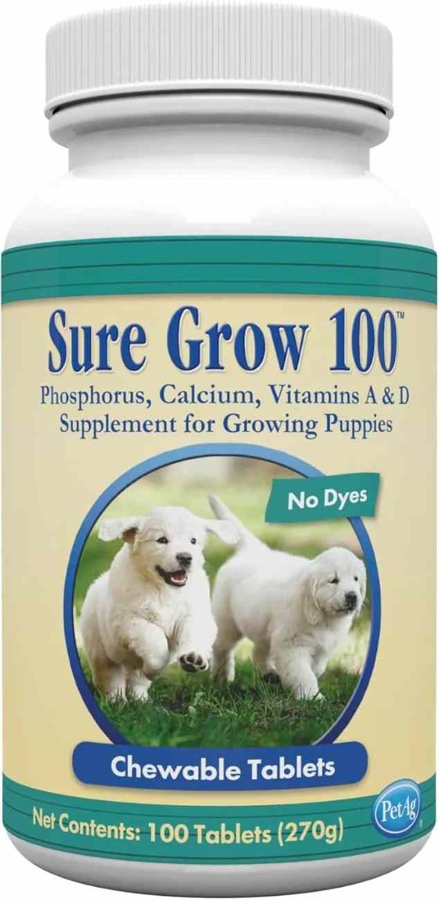 PetAg Sure Grow 100 Puppy Supplement – 100 Chewable Tablets (270 g)