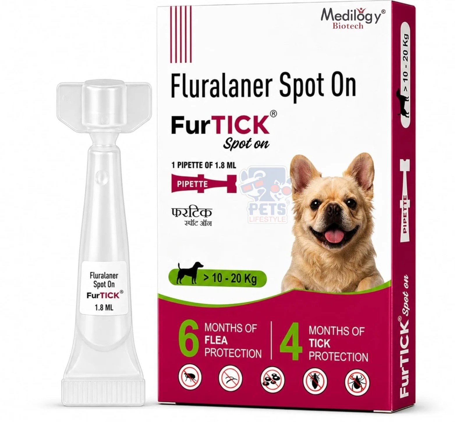 FurTICK Fluralaner Spot On for Dogs – 10–20 kg