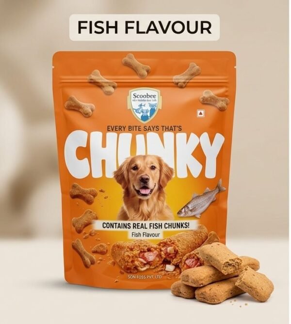 Scoobee Chunky Fish Biscuits – Contains Real Fish Chunks – 1 kg