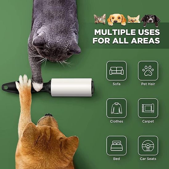 Lint Roller Strong Sticky 10 CM – Pet Hair & Dust Remover with 2 Refills