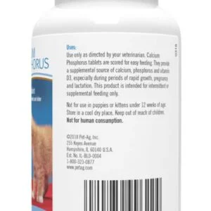 PetAg Calcium Phosphorus Chewable Tablets for Dogs & Cats – 50 Tablets