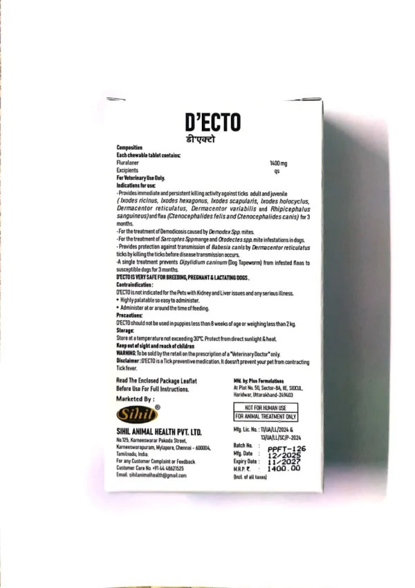 D’ECTO FLURALANER Easy Chew Tablet 1400 mg – (40–60 kg)