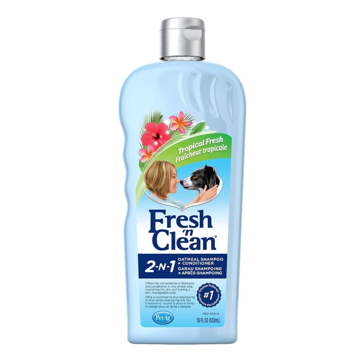 Pet-Ag Fresh ’n Clean 2-N-1 Oatmeal Conditioning Shampoo for Dogs – 18 Fl Oz (532 ml) | Tropical Fresh Scent