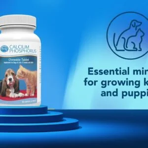 PetAg Calcium Phosphorus Chewable Tablets for Dogs & Cats – 50 Tablets